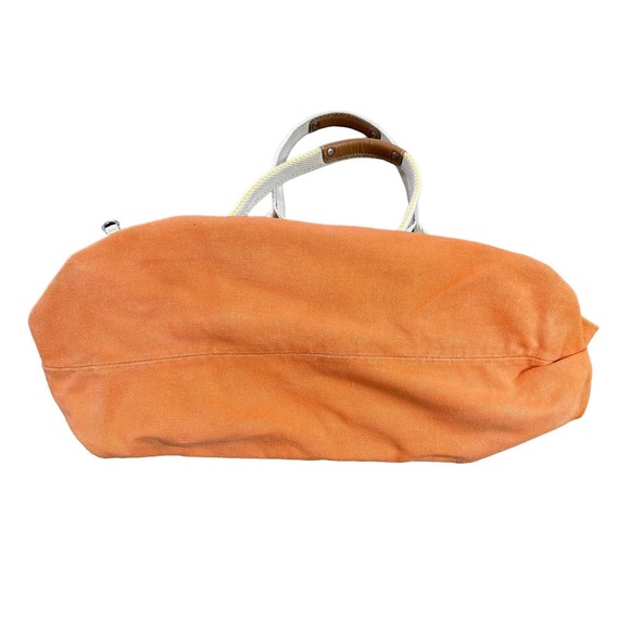 Fossil Lena Canvas Pink Orange Large Double Handles Tote Bag Overnight Carry All - Picture 7 of 16